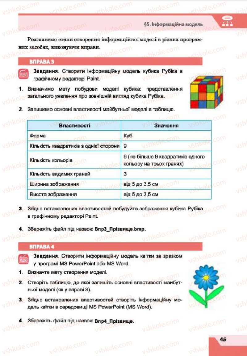 Страница 45 | Підручник Інформатика 7 клас О.П. Казанцева, І.В. Стеценко, Л.В. Фурик 2015