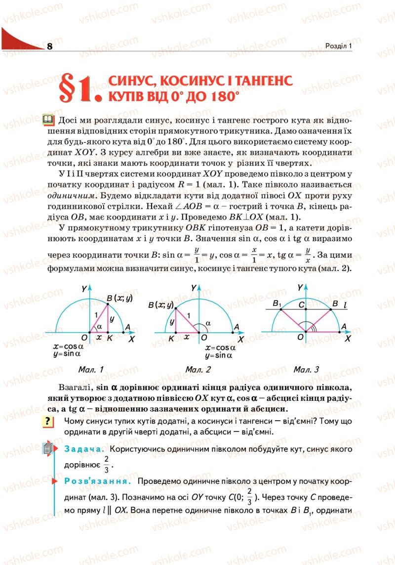 Страница 8 | Підручник Геометрія 9 клас М.І. Бурда, Н.А. Тарасенкова 2009