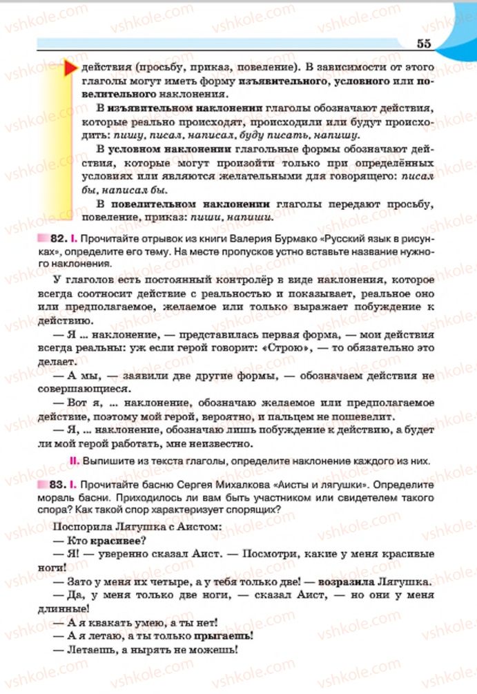 Страница 55 | Підручник Русский язык 7 клас Е.И. Быкова, Л.В. Давидюк, Е.Ф. Рачко 2015