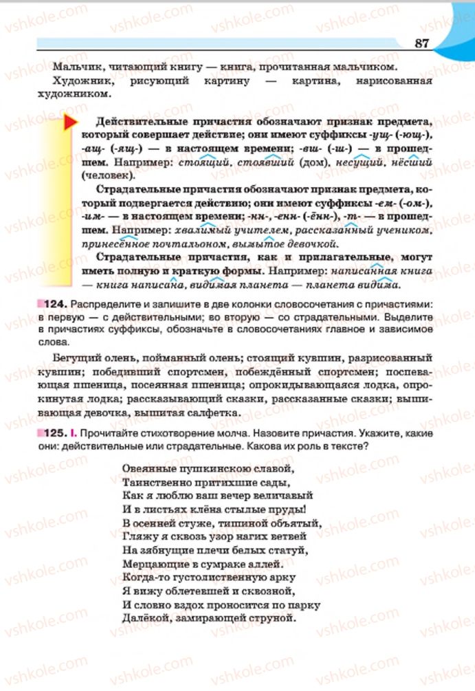 Страница 87 | Підручник Русский язык 7 клас Е.И. Быкова, Л.В. Давидюк, Е.Ф. Рачко 2015