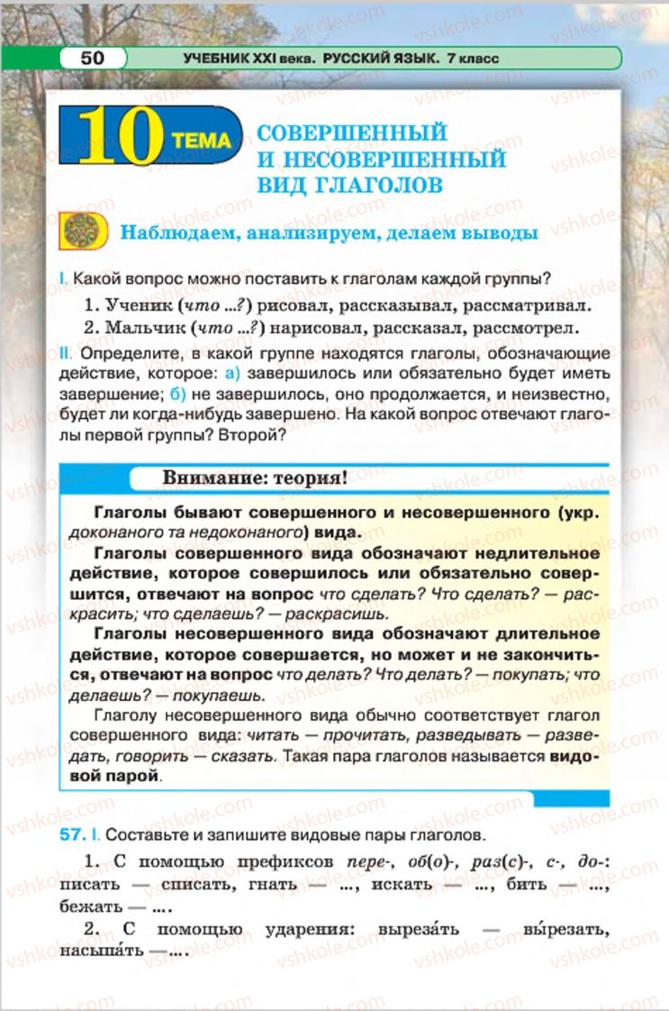 Страница 50 | Підручник Русский язык 7 клас Л.В. Давидюк, В.И. Стативка 2015 7 год обучения