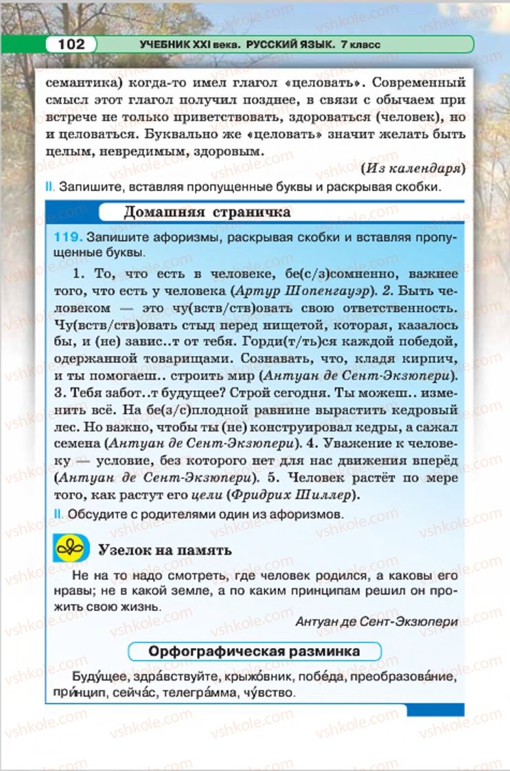 Страница 102 | Підручник Русский язык 7 клас Л.В. Давидюк, В.И. Стативка 2015 7 год обучения