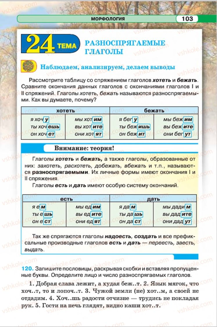 Страница 103 | Підручник Русский язык 7 клас Л.В. Давидюк, В.И. Стативка 2015 7 год обучения