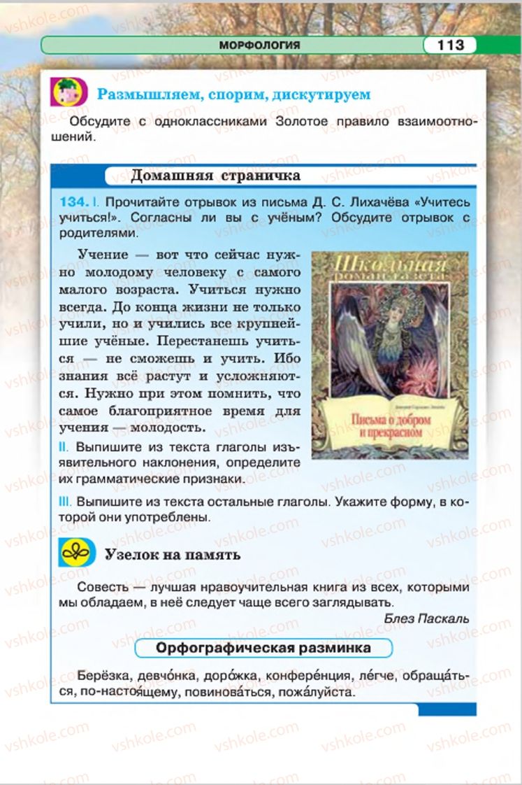 Страница 113 | Підручник Русский язык 7 клас Л.В. Давидюк, В.И. Стативка 2015 7 год обучения