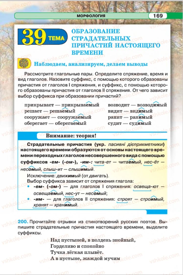 Страница 169 | Підручник Русский язык 7 клас Л.В. Давидюк, В.И. Стативка 2015 7 год обучения