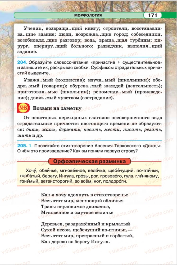 Страница 171 | Підручник Русский язык 7 клас Л.В. Давидюк, В.И. Стативка 2015 7 год обучения