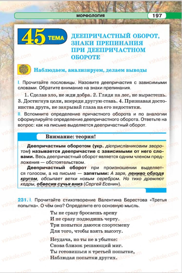 Страница 197 | Підручник Русский язык 7 клас Л.В. Давидюк, В.И. Стативка 2015 7 год обучения