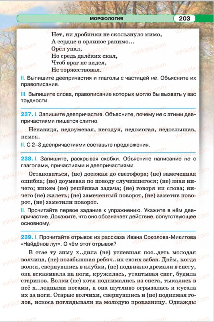 Страница 203 | Підручник Русский язык 7 клас Л.В. Давидюк, В.И. Стативка 2015 7 год обучения
