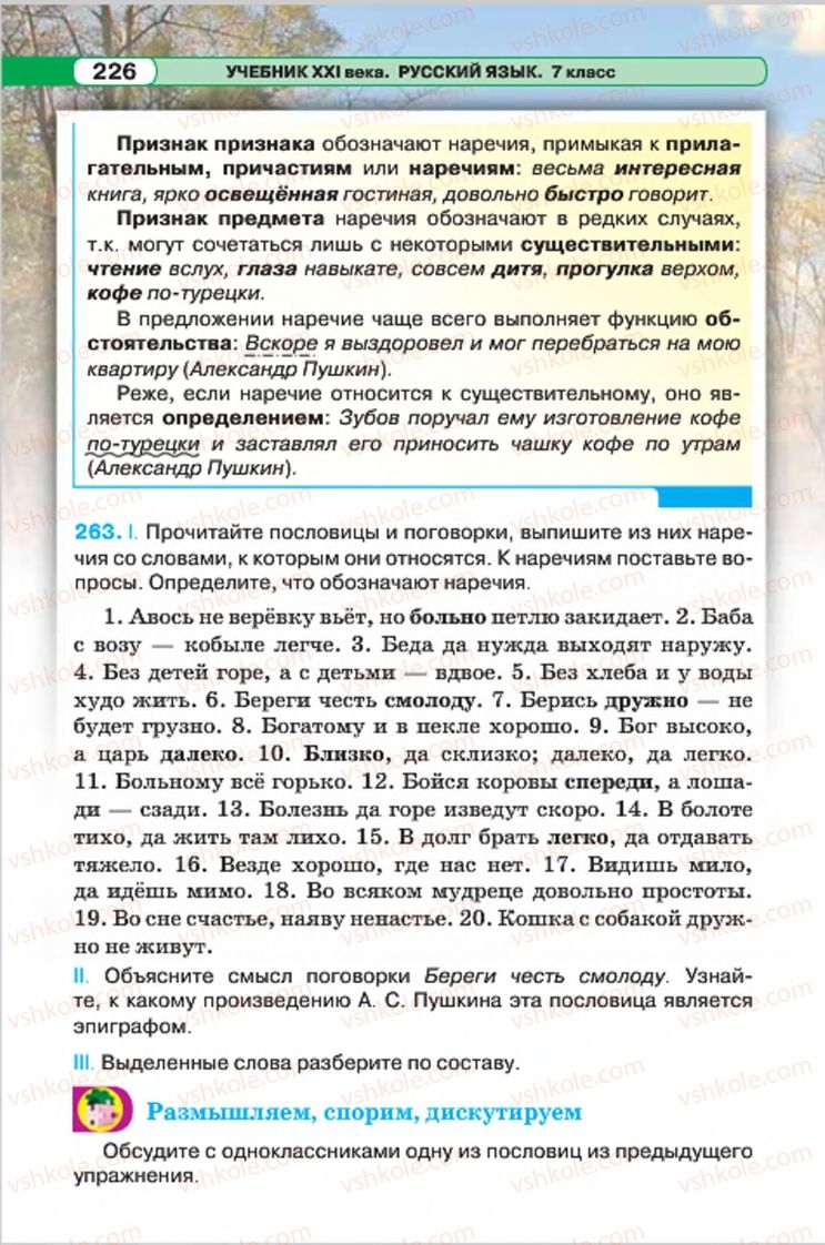 Страница 226 | Підручник Русский язык 7 клас Л.В. Давидюк, В.И. Стативка 2015 7 год обучения