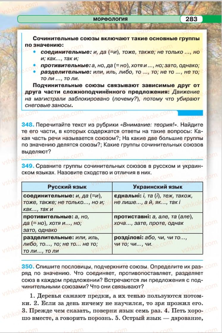 Страница 283 | Підручник Русский язык 7 клас Л.В. Давидюк, В.И. Стативка 2015 7 год обучения