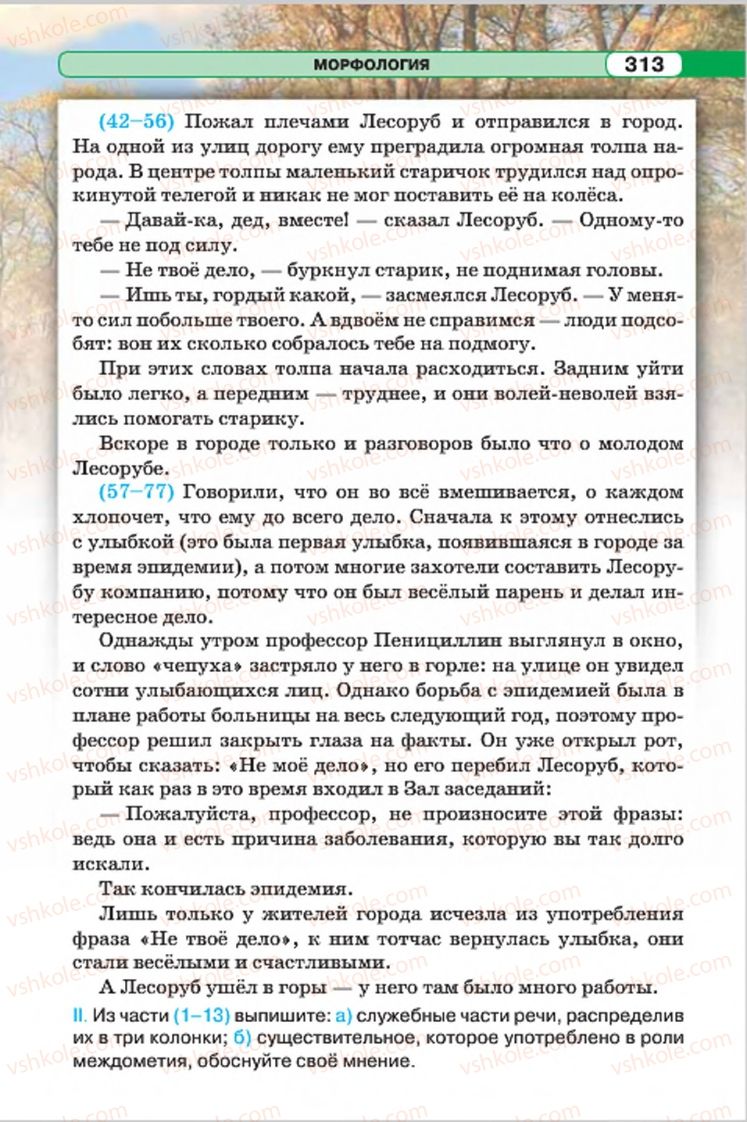 Страница 313 | Підручник Русский язык 7 клас Л.В. Давидюк, В.И. Стативка 2015 7 год обучения