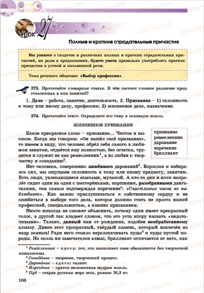 Страница 100 | Підручник Русский язык 7 клас Е.И. Самонова, Т.М. Полякова 2015 7 год обучения
