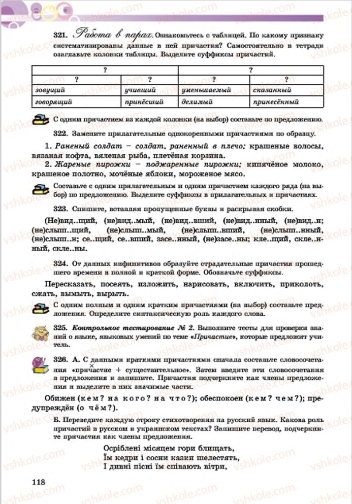 Страница 118 | Підручник Русский язык 7 клас Е.И. Самонова, Т.М. Полякова 2015 7 год обучения