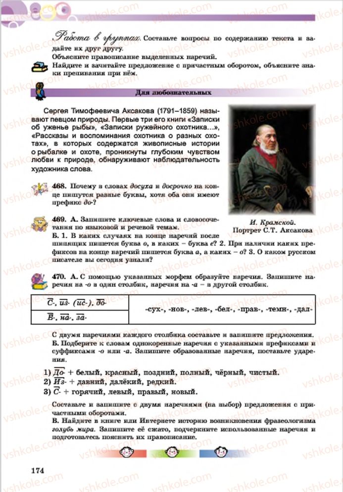 Страница 174 | Підручник Русский язык 7 клас Е.И. Самонова, Т.М. Полякова 2015 7 год обучения