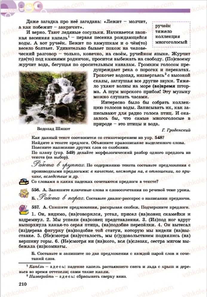 Страница 210 | Підручник Русский язык 7 клас Е.И. Самонова, Т.М. Полякова 2015 7 год обучения