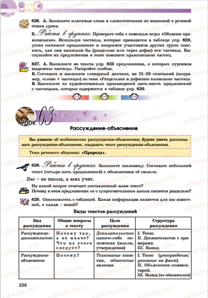 Страница 238 | Підручник Русский язык 7 клас Е.И. Самонова, Т.М. Полякова 2015 7 год обучения