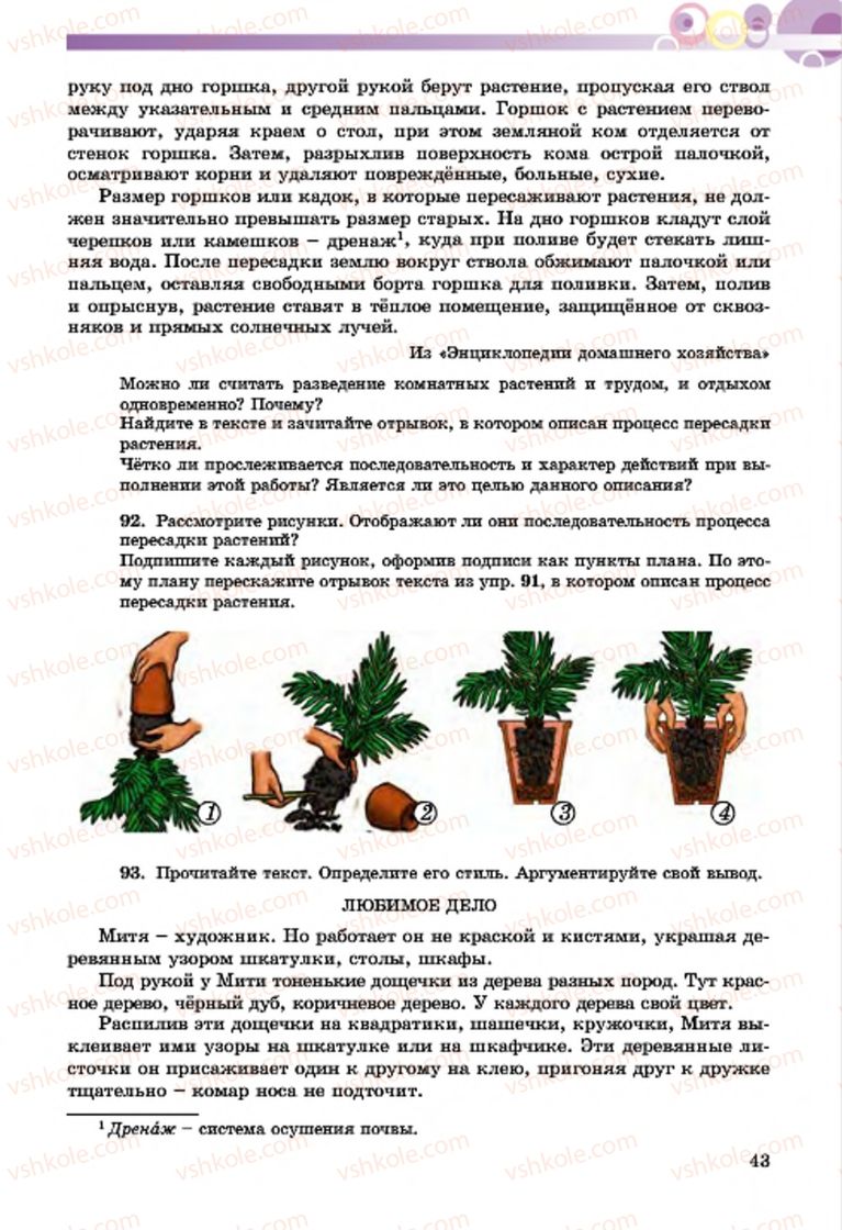 Страница 43 | Підручник Русский язык 7 клас Т.М. Полякова, Е.И. Самонова, А.М. Приймак 2015 3 год обучения