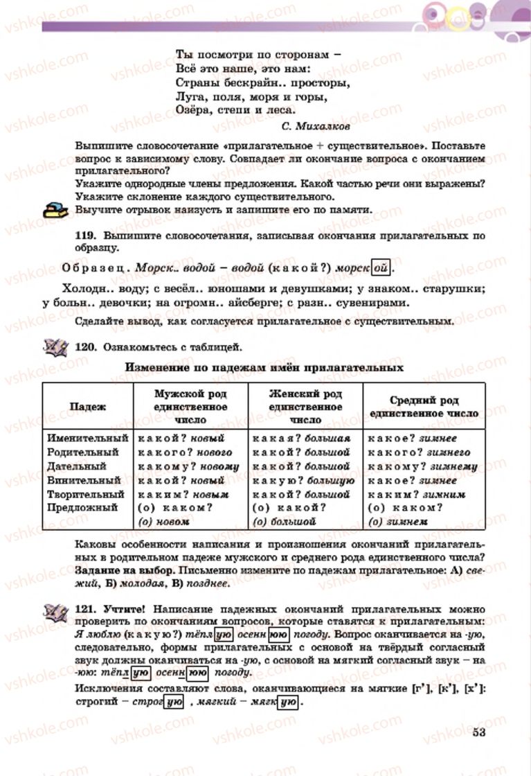 Страница 53 | Підручник Русский язык 7 клас Т.М. Полякова, Е.И. Самонова, А.М. Приймак 2015 3 год обучения