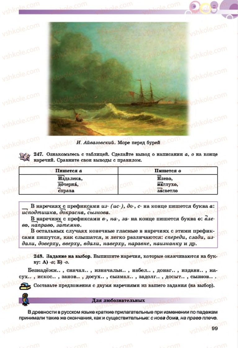 Страница 99 | Підручник Русский язык 7 клас Т.М. Полякова, Е.И. Самонова, А.М. Приймак 2015 3 год обучения