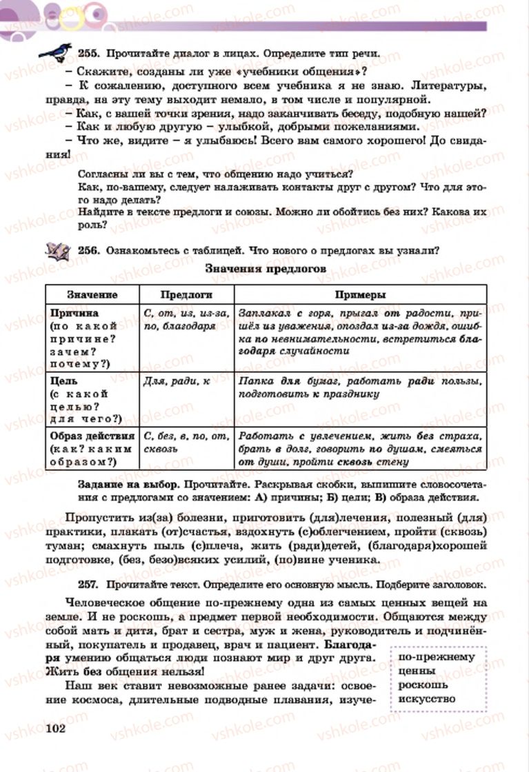 Страница 102 | Підручник Русский язык 7 клас Т.М. Полякова, Е.И. Самонова, А.М. Приймак 2015 3 год обучения