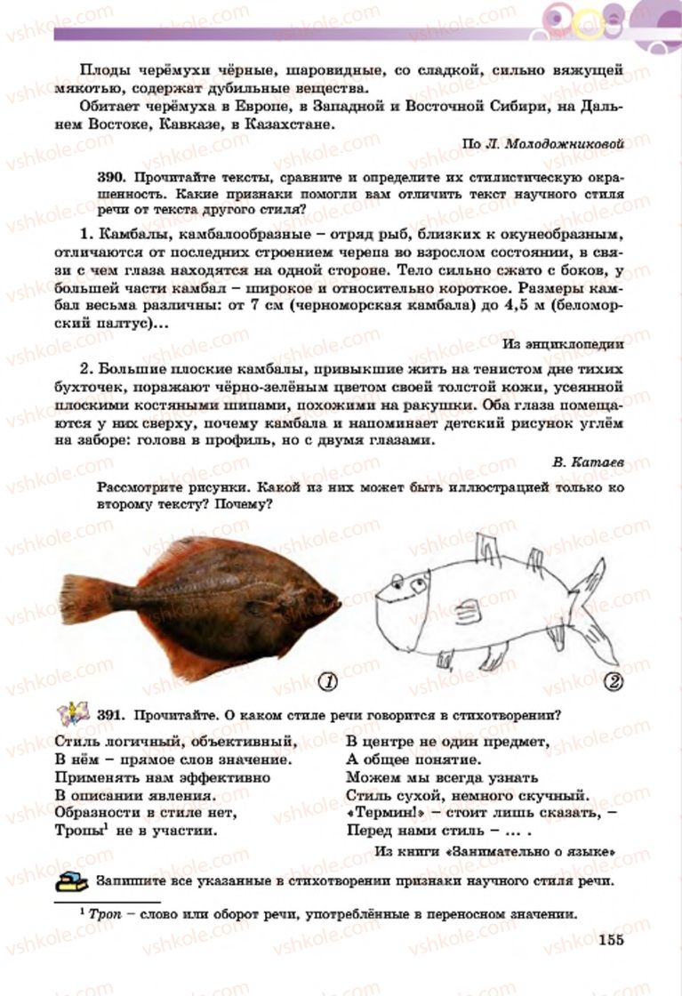 Страница 155 | Підручник Русский язык 7 клас Т.М. Полякова, Е.И. Самонова, А.М. Приймак 2015 3 год обучения
