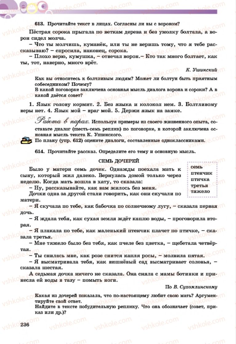 Страница 236 | Підручник Русский язык 7 клас Т.М. Полякова, Е.И. Самонова, А.М. Приймак 2015 3 год обучения