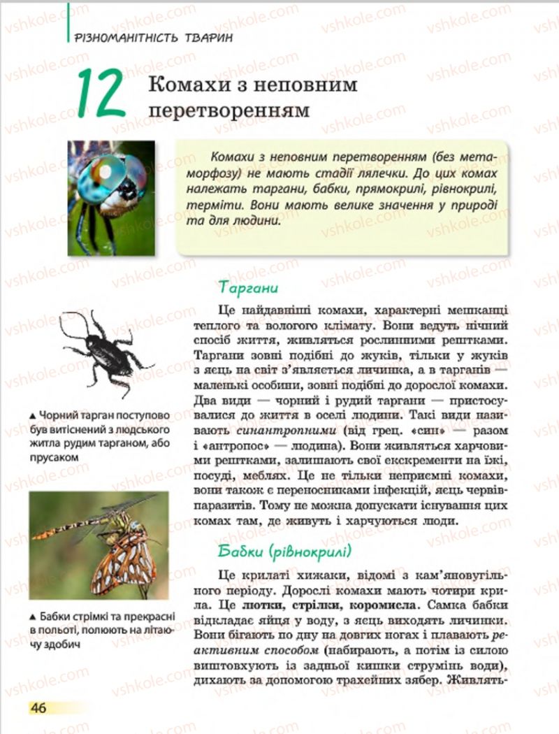 Страница 46 | Підручник Біологія 7 клас Н.В. Запорожець, І.І. Черевань, І.А. Воронцова 2015