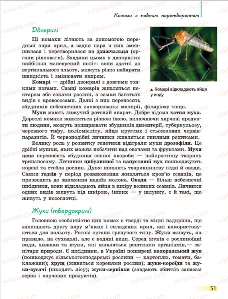 Страница 51 | Підручник Біологія 7 клас Н.В. Запорожець, І.І. Черевань, І.А. Воронцова 2015