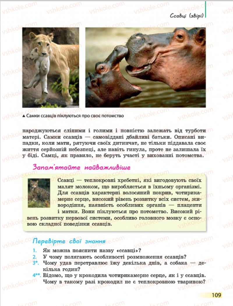 Страница 109 | Підручник Біологія 7 клас Н.В. Запорожець, І.І. Черевань, І.А. Воронцова 2015
