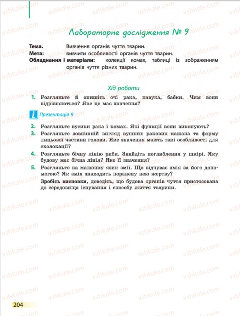 Страница 204 | Підручник Біологія 7 клас Н.В. Запорожець, І.І. Черевань, І.А. Воронцова 2015