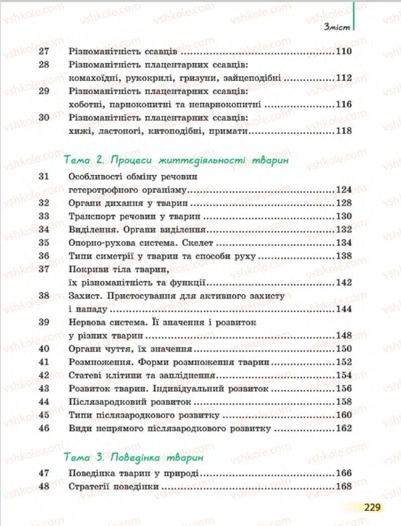 Страница 229 | Підручник Біологія 7 клас Н.В. Запорожець, І.І. Черевань, І.А. Воронцова 2015
