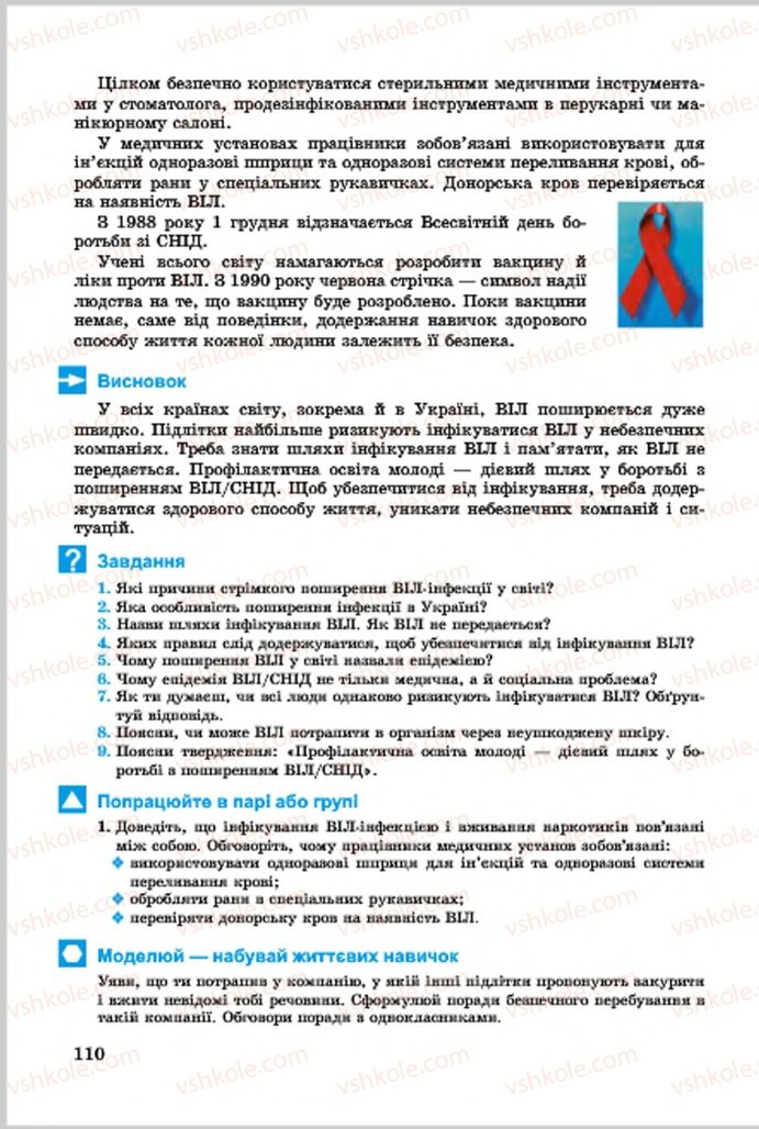 Страница 110 | Підручник Основи здоров'я 7 клас Т.Є. Бойченко, І.П. Василашко, О.К. Гурська, Н.С. Коваль 2015
