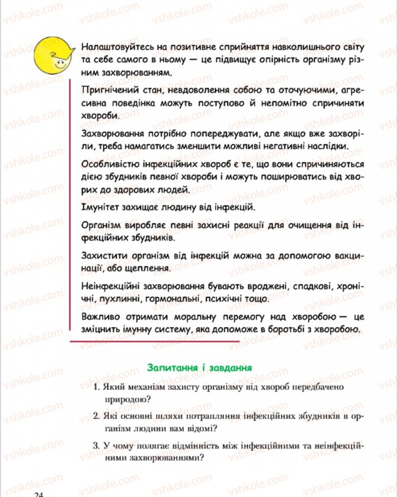 Страница 24 | Підручник Основи здоров'я 7 клас С.В. Василенко, Н.І. Гущина, Г.А. Коломоєць 2015