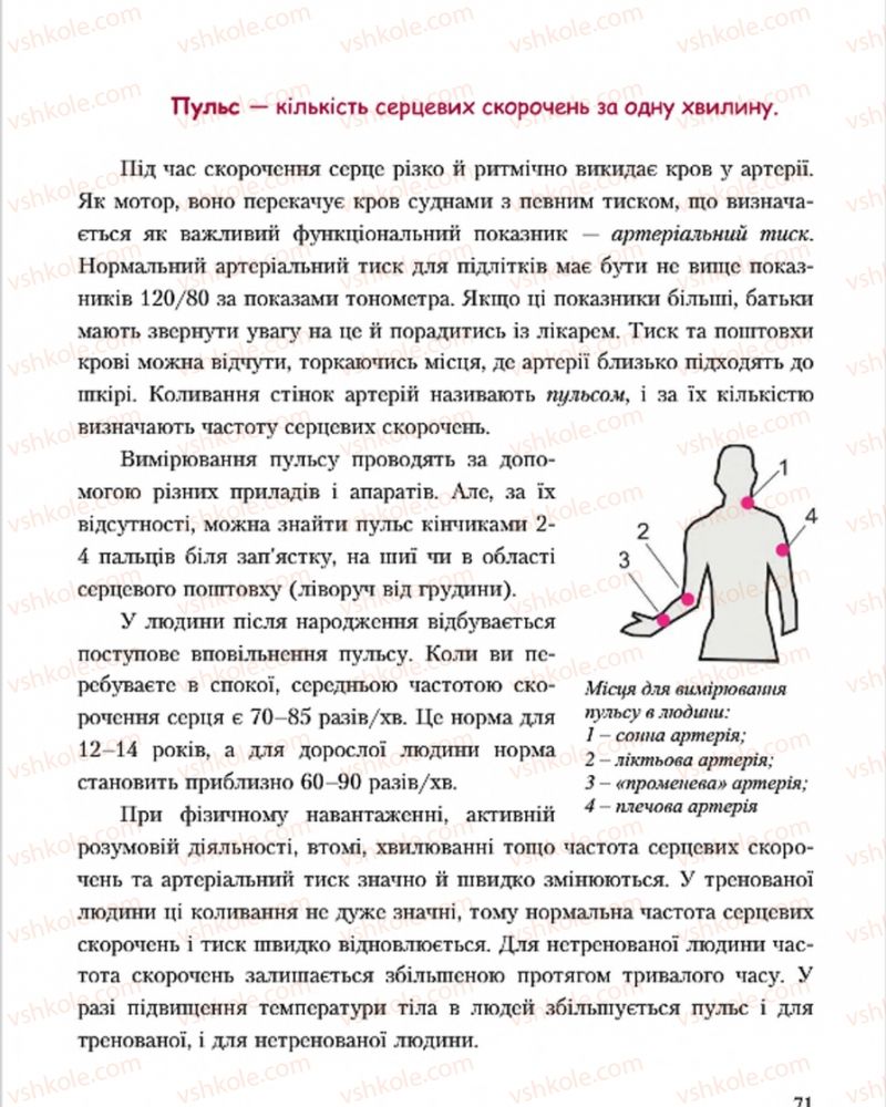 Страница 71 | Підручник Основи здоров'я 7 клас С.В. Василенко, Н.І. Гущина, Г.А. Коломоєць 2015
