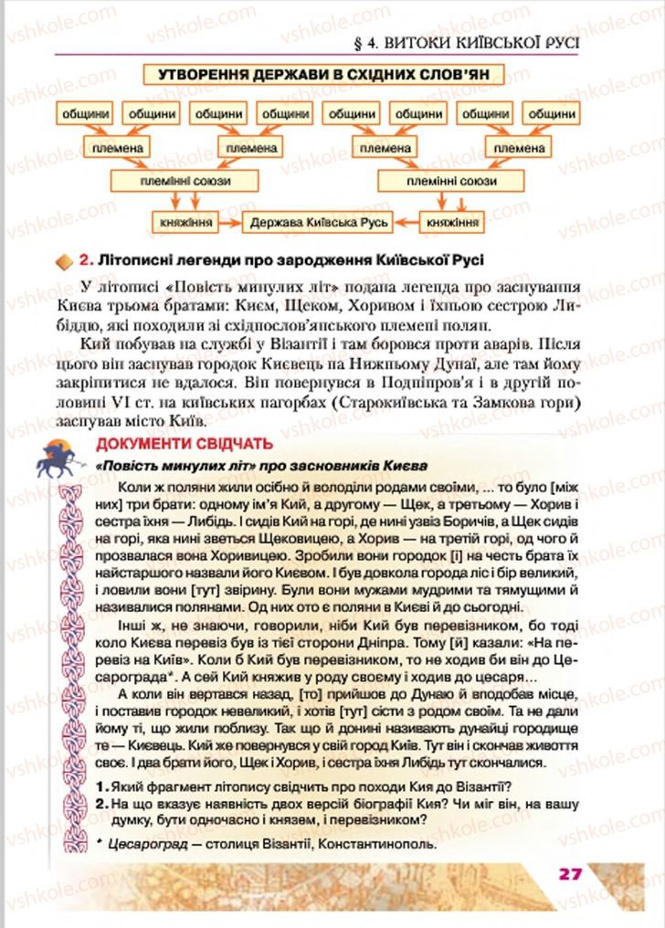 Страница 27 | Підручник Історія України 7 клас Ю.Ю. Свідерський, Т.В. Ладиченко, Н.Ю. Романишин 2015