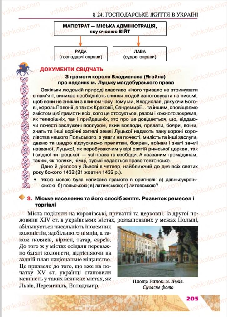 Страница 205 | Підручник Історія України 7 клас Ю.Ю. Свідерський, Т.В. Ладиченко, Н.Ю. Романишин 2015