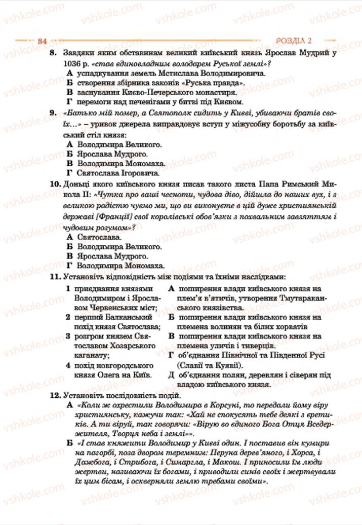 Страница 84 | Підручник Історія України 7 клас С.В. Гісем  2015