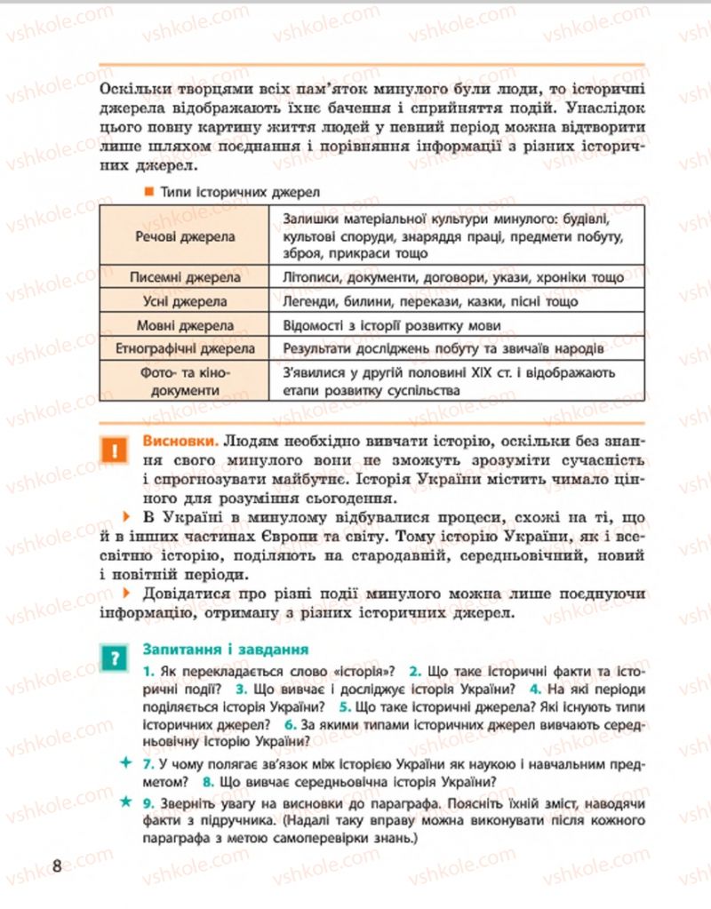Страница 8 | Підручник Історія України 7 клас С.В. Гісем, О.О. Мартинюк 2015
