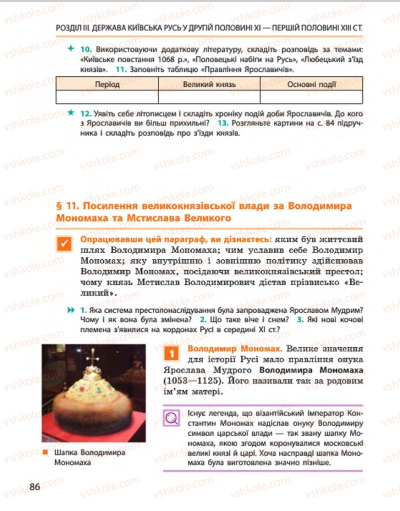 Страница 86 | Підручник Історія України 7 клас С.В. Гісем, О.О. Мартинюк 2015