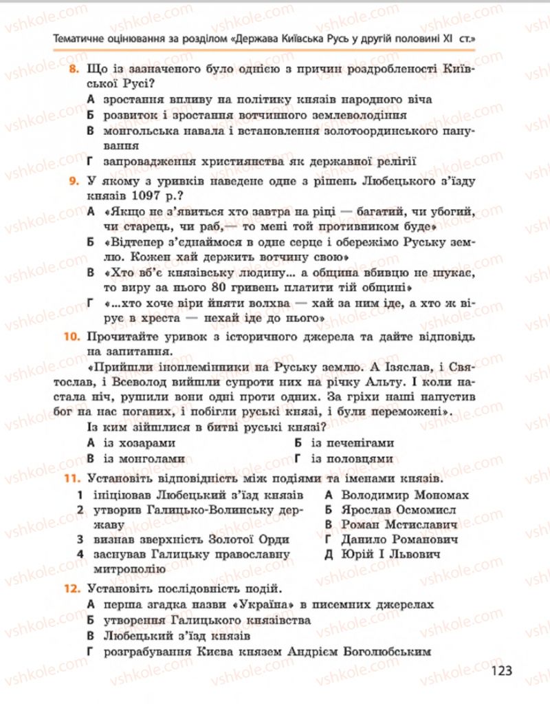 Страница 123 | Підручник Історія України 7 клас С.В. Гісем, О.О. Мартинюк 2015