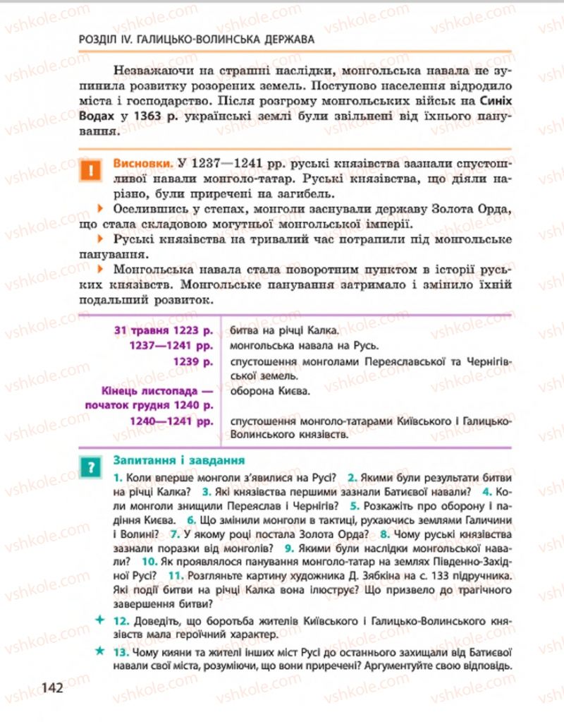 Страница 142 | Підручник Історія України 7 клас С.В. Гісем, О.О. Мартинюк 2015