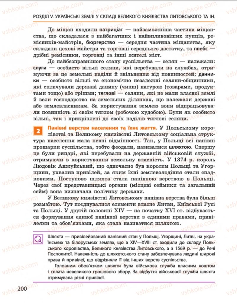 Страница 200 | Підручник Історія України 7 клас С.В. Гісем, О.О. Мартинюк 2015