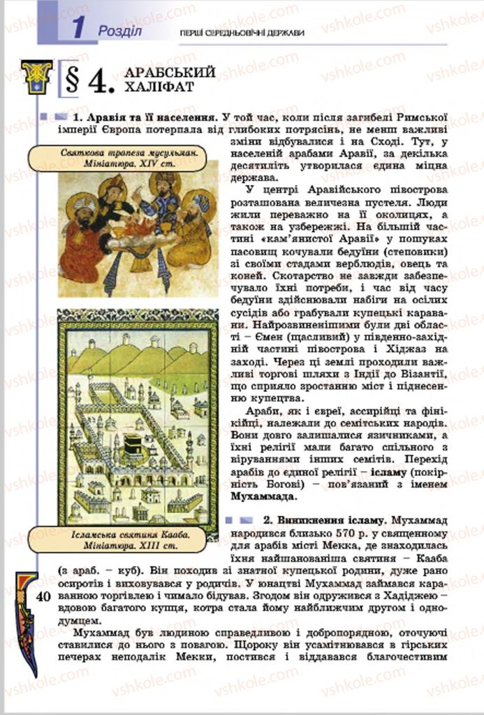 Страница 40 | Підручник Всесвітня історія 7 клас Н.Г. Подаляк, І.Б. Лукач, Т.В. Ладиченко 2015