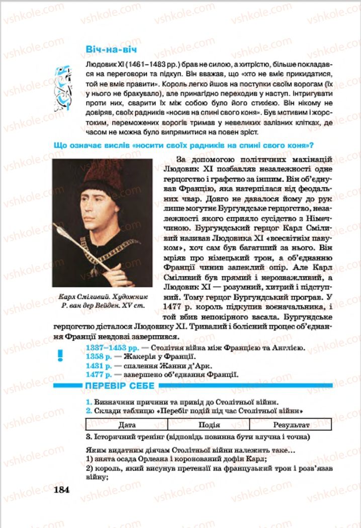 Страница 184 | Підручник Всесвітня історія 7 клас О.П. Крижановський, О.О. Хірна, О.О. Крижановська 2015