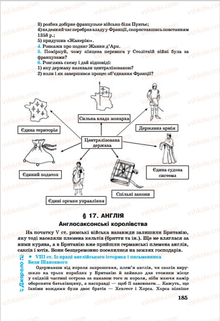 Страница 185 | Підручник Всесвітня історія 7 клас О.П. Крижановський, О.О. Хірна, О.О. Крижановська 2015