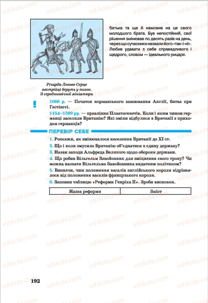 Страница 192 | Підручник Всесвітня історія 7 клас О.П. Крижановський, О.О. Хірна, О.О. Крижановська 2015