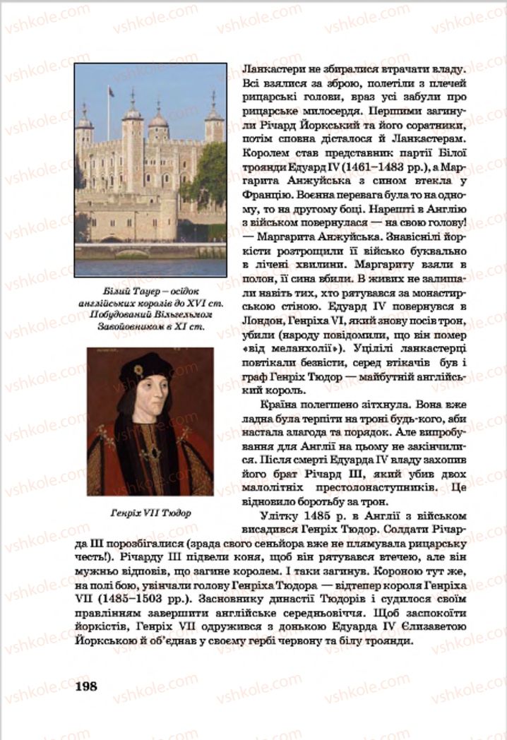 Страница 198 | Підручник Всесвітня історія 7 клас О.П. Крижановський, О.О. Хірна, О.О. Крижановська 2015