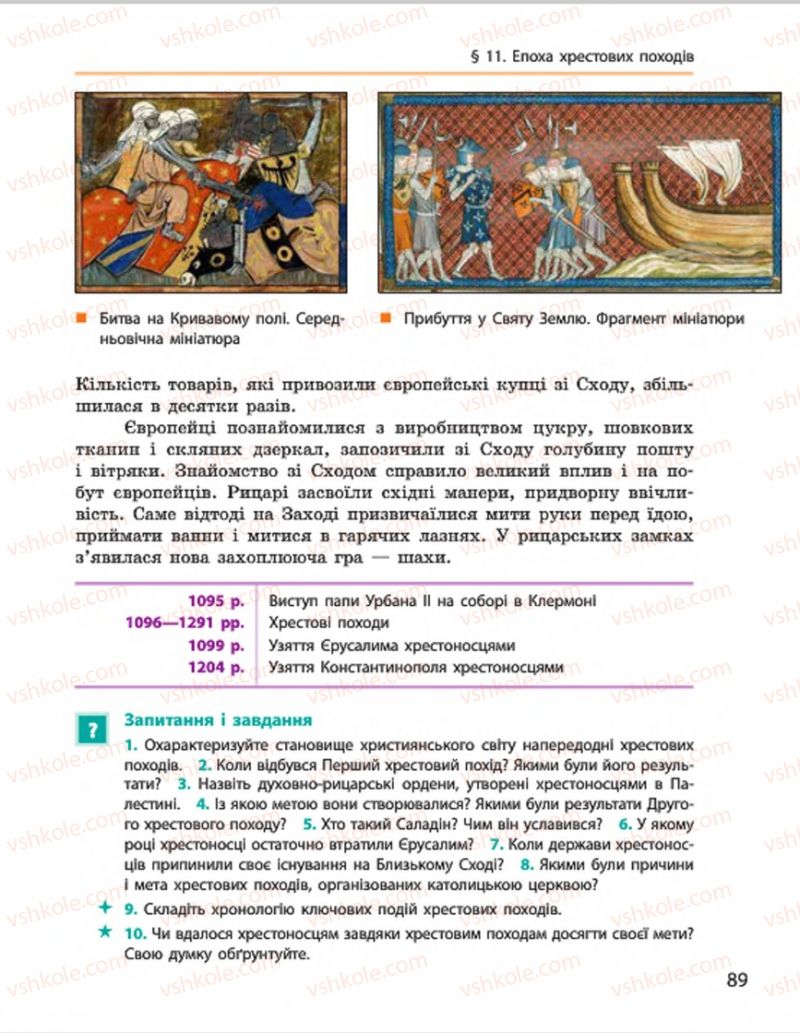 Страница 89 | Підручник Всесвітня історія 7 клас О.В. Гісем, О.О. Мартинюк 2015
