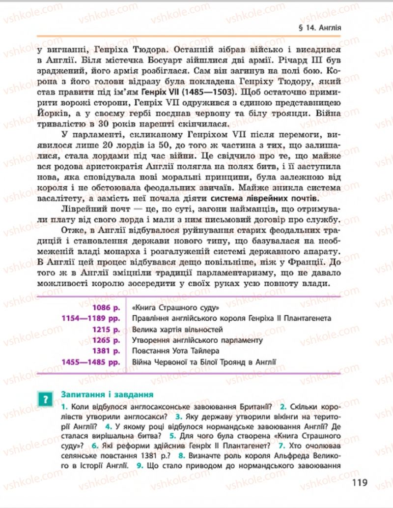 Страница 119 | Підручник Всесвітня історія 7 клас О.В. Гісем, О.О. Мартинюк 2015
