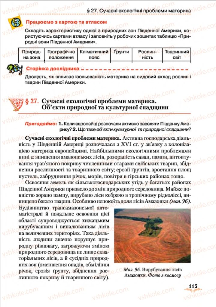 Страница 115 | Підручник Географія 7 клас Т.Г. Гільберг, Л.Б. Паламарчук 2015